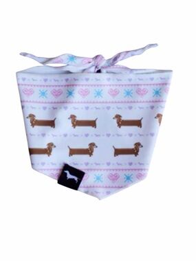 Bean Goods Dachshund Dox-mas Sweater Dog Bandana - fair isle